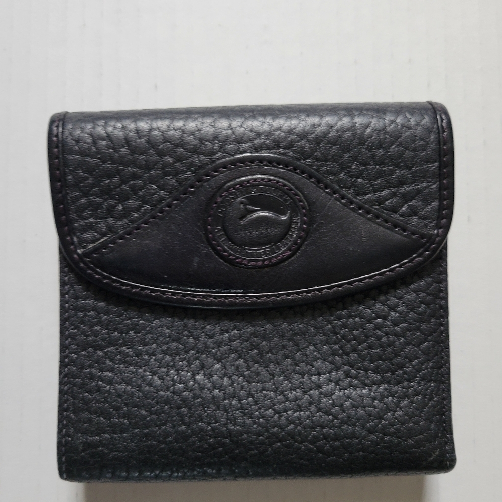 SOLD-Dooney & Bourke Vintage Black Leather Wallet/ Billfold - Picture 1 of 7